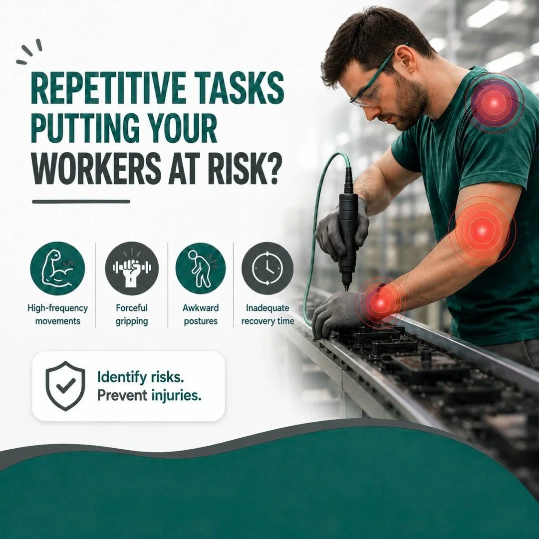 Do you ever realise how many times you repeat the same movement during your workday?
Maybe it&rsquo;s typing, lifting, gripping tools, scanning items, or doing the same task again and again for hours. Most of us do it so often that we stop noticing h