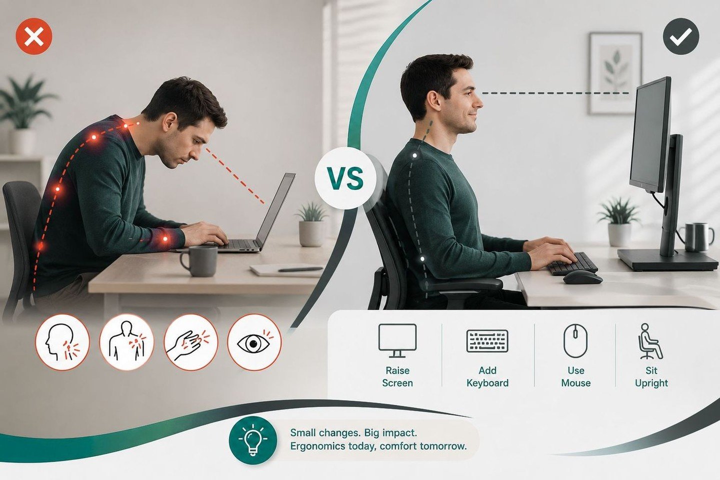 How many of us are working from a laptop right now? 

It&rsquo;s easy, convenient, and gets the job done. But after a long day, do you ever notice your neck feels tight, your shoulders feel heavy, or your wrists just don&rsquo;t feel quite right? 

M