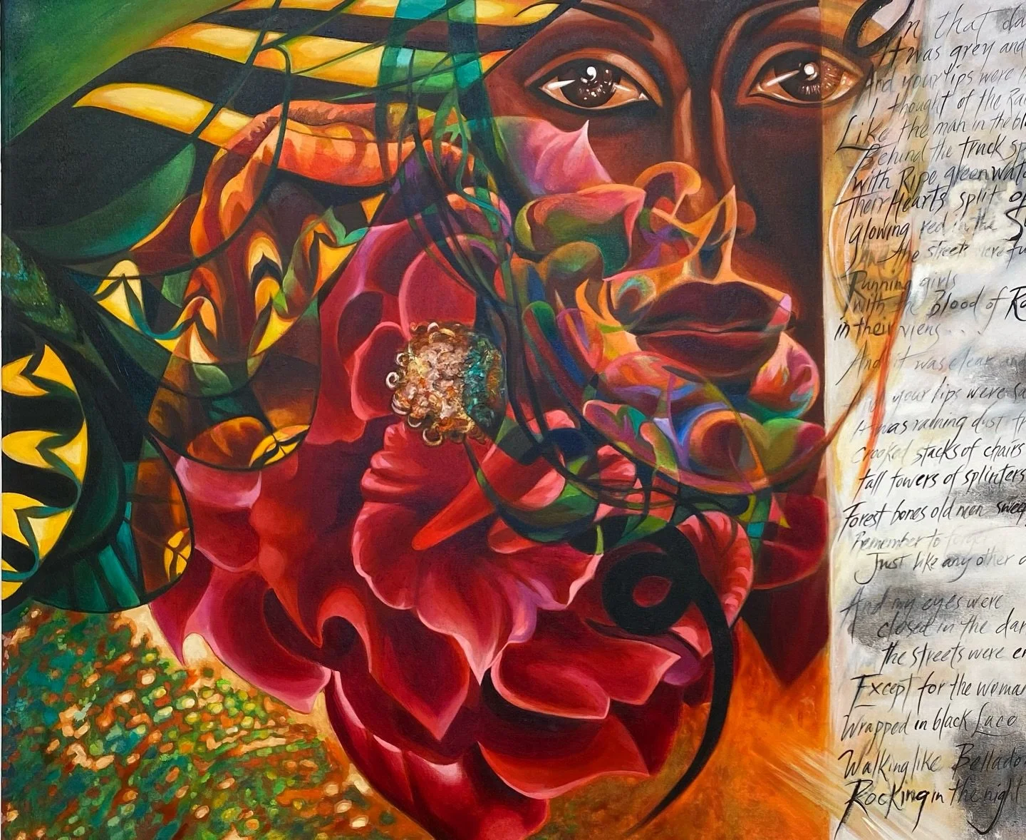 &ldquo;On That Day&rdquo;, oil on canvas, 47&rdquo; x 39&rdquo;, by Georgina Lohan tells a story of passion and hope. #canadian artist #figuativeart #womeninart #vancouverartist