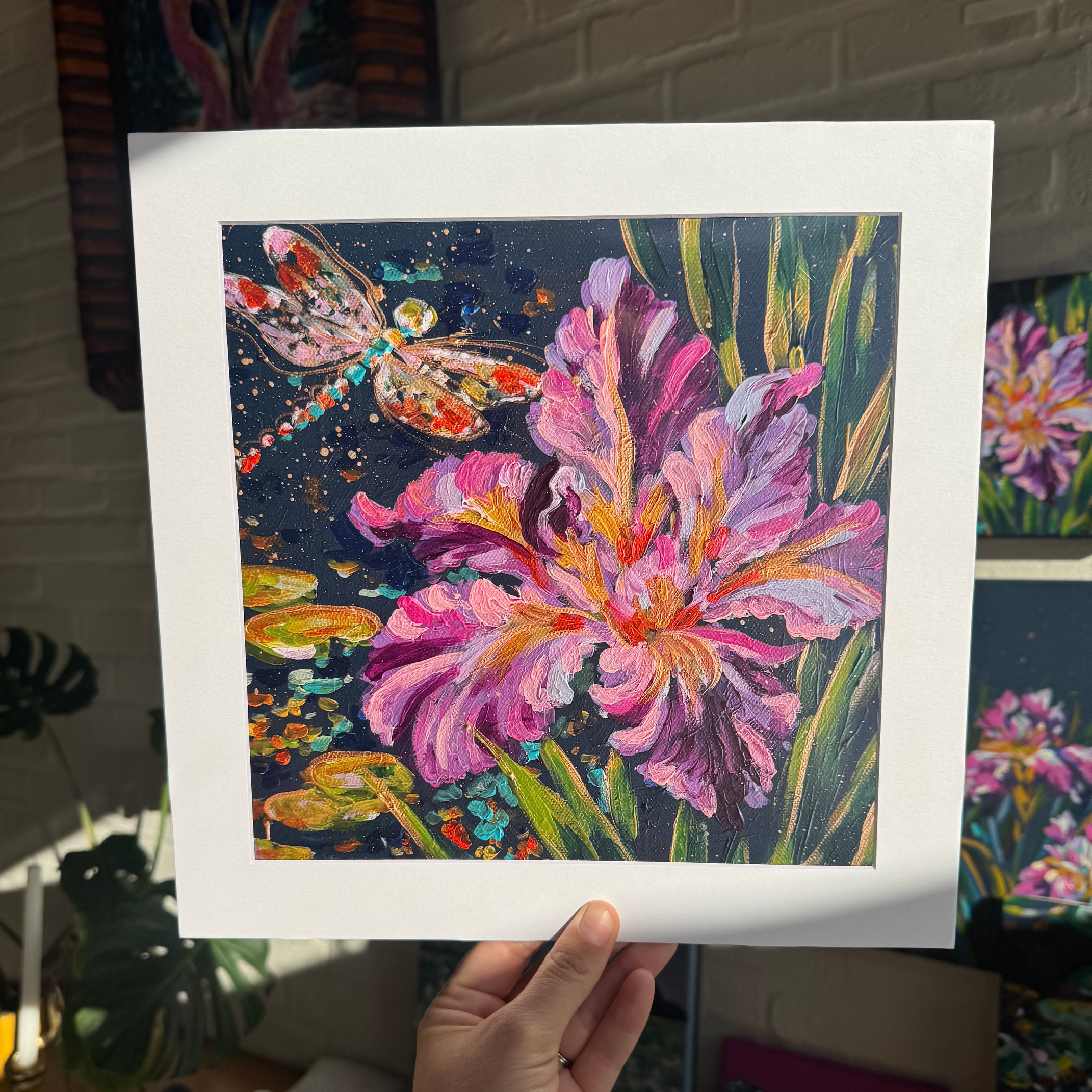 Dragonfly Over the Iris- Prints