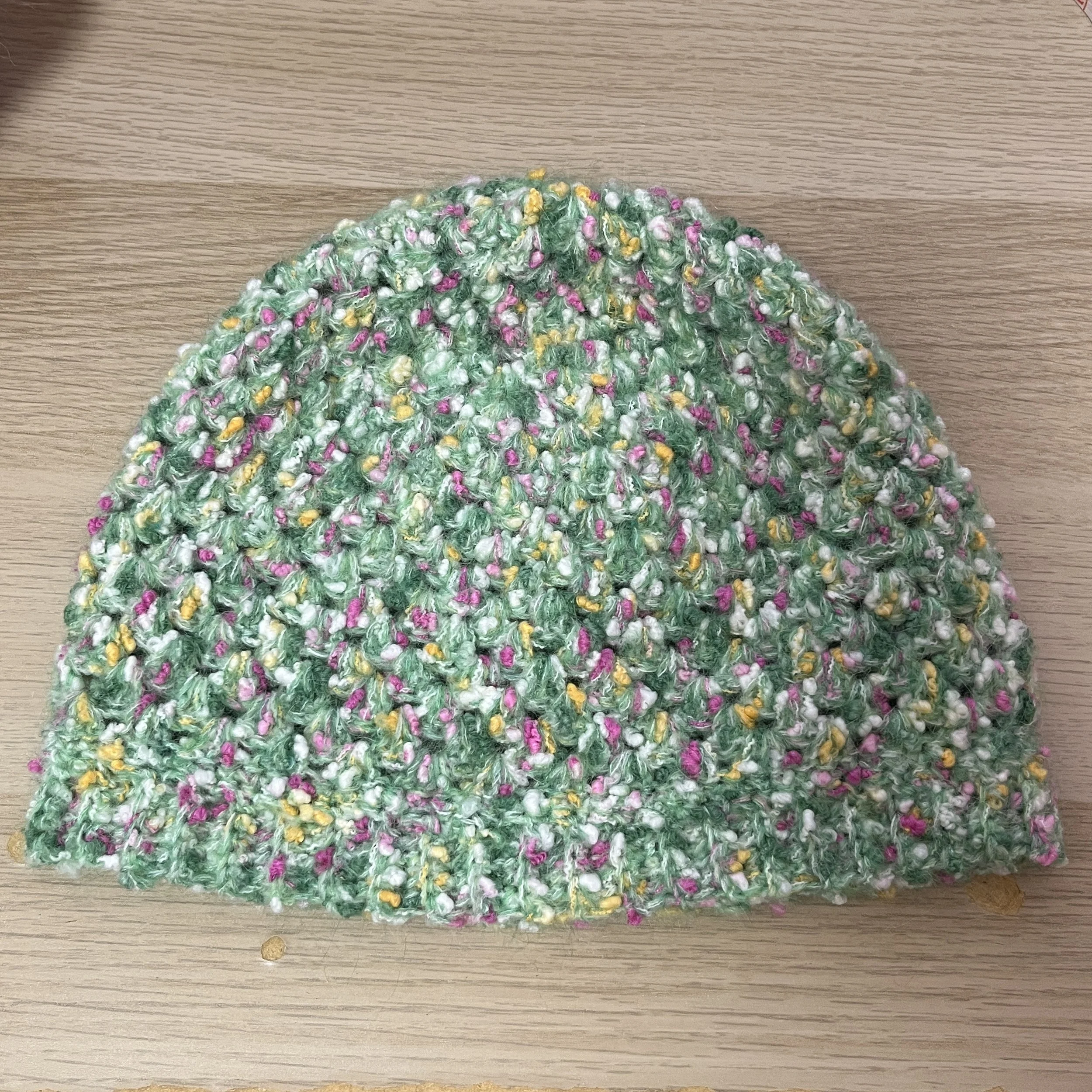 Tweed Crochet Beanie (Peppermint Sprinkles)