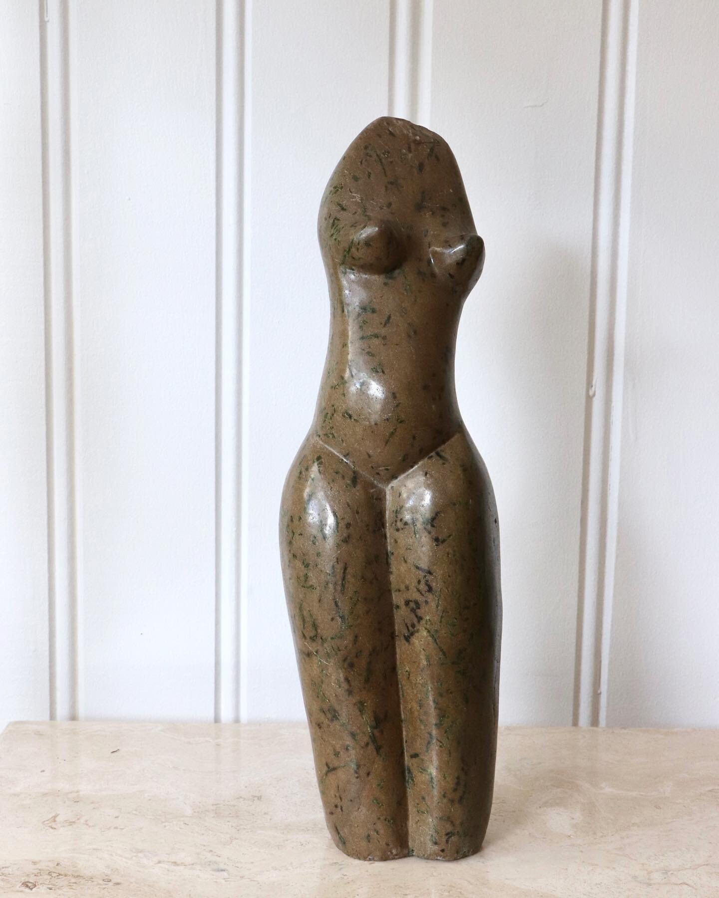 Large soapstone female torso sculpture measuring 18 inches tall. Can be style in a variety of ways. In great condition. $655 

#interiordesign #homedecor #art #vintage