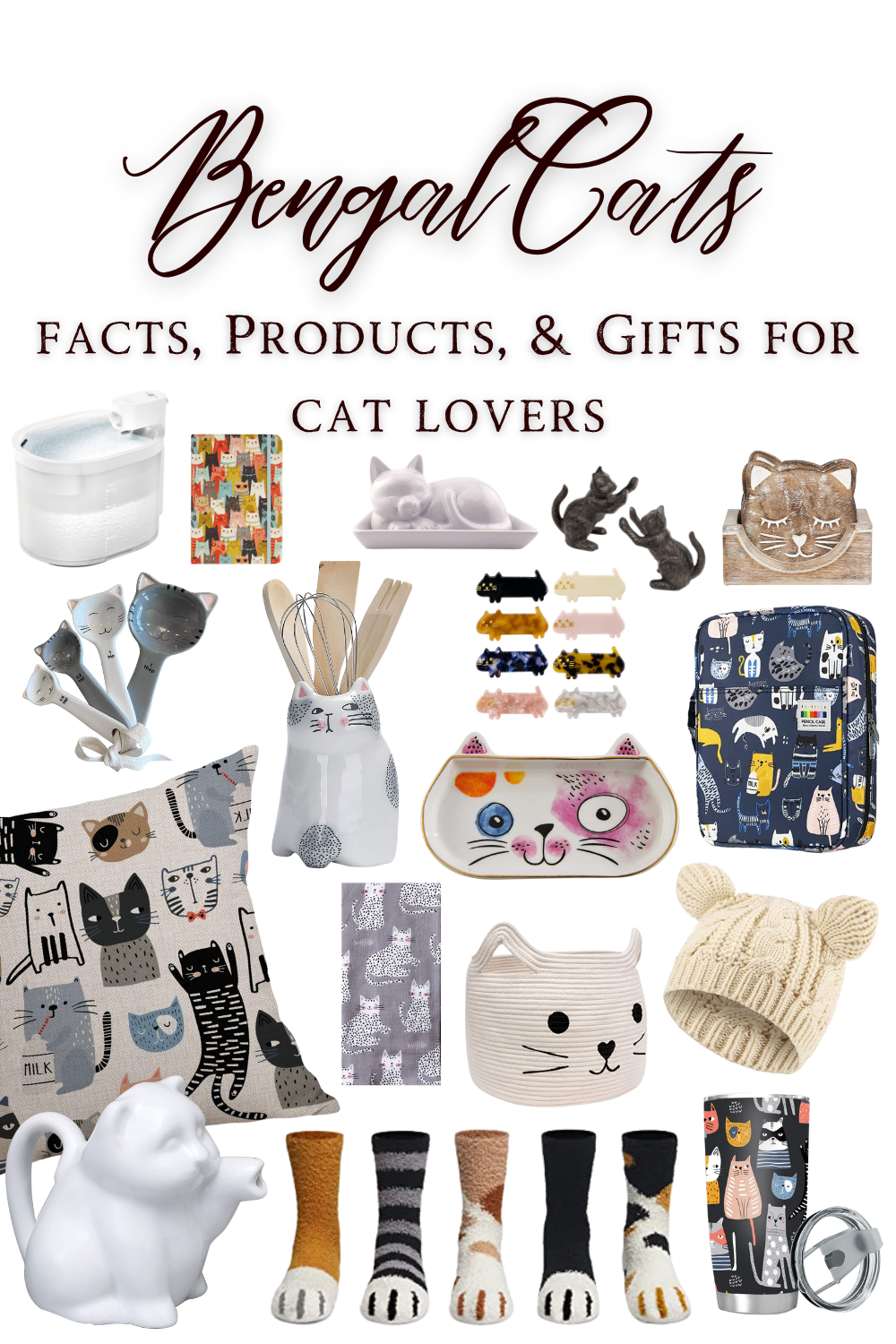 Gift Ideas Items For Cat Lovers Cat Themed Gift Basket Pet Cat - Main Image