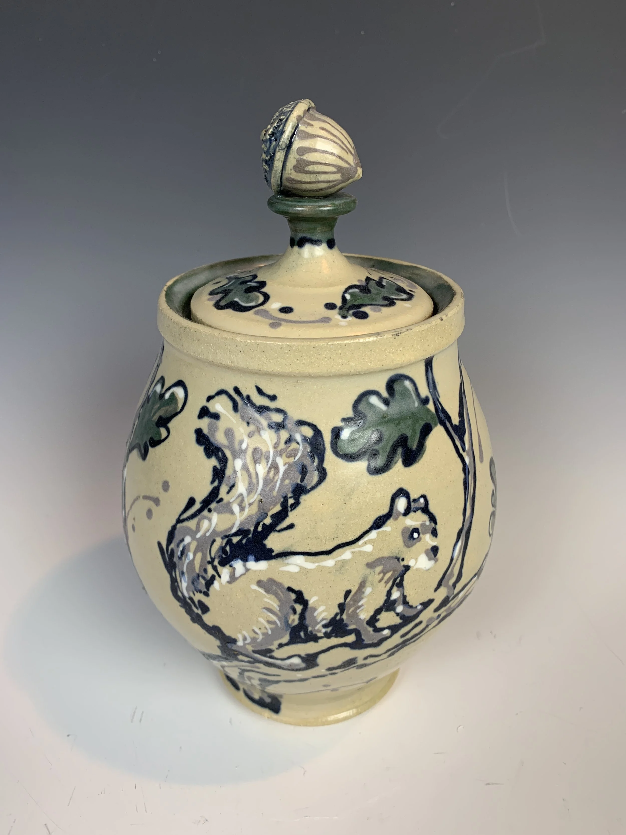 Cache Jar - Stoneware / Slip-trailed