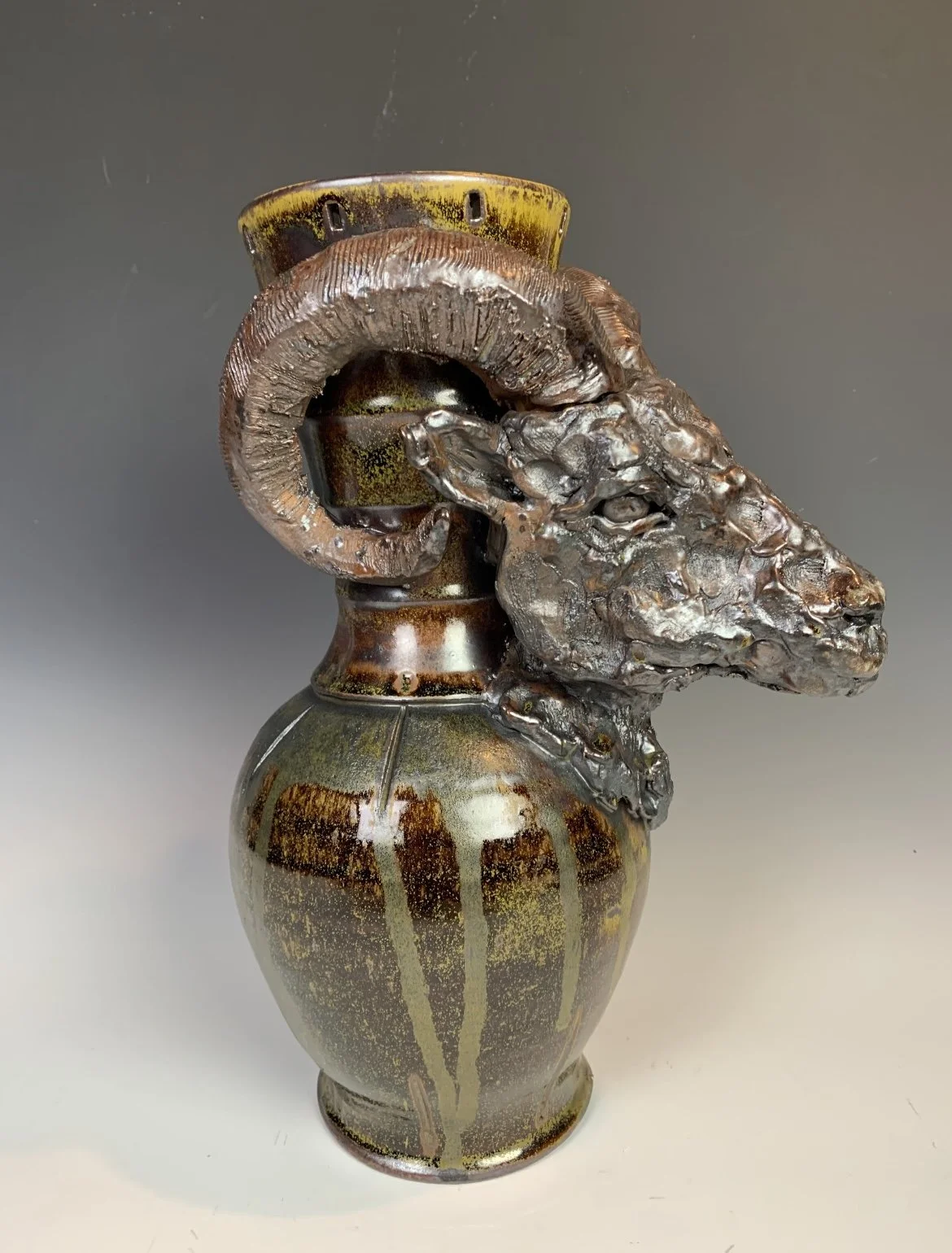 Desert Bighorn Reliquary - Stoneware / Soda Fired
