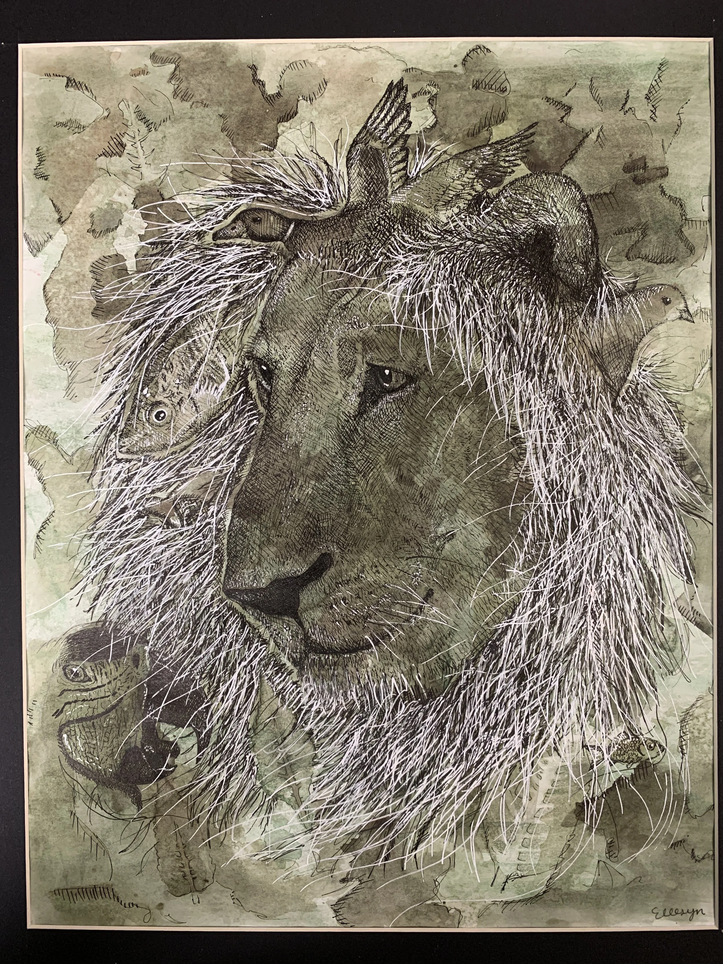 Watercolor and Pen Drawing