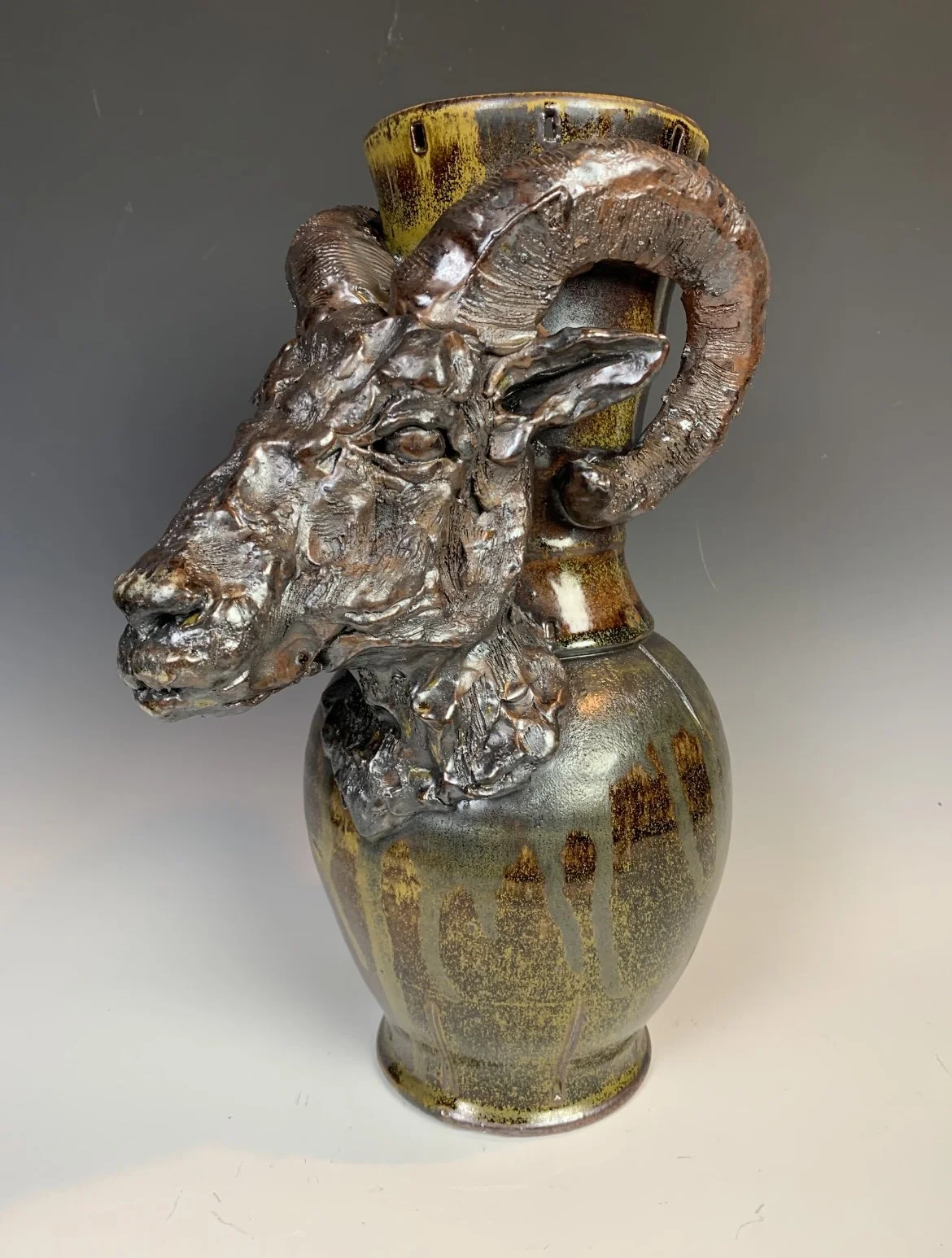 Desert Bighorn Reliquary - Stoneware / Soda Fired