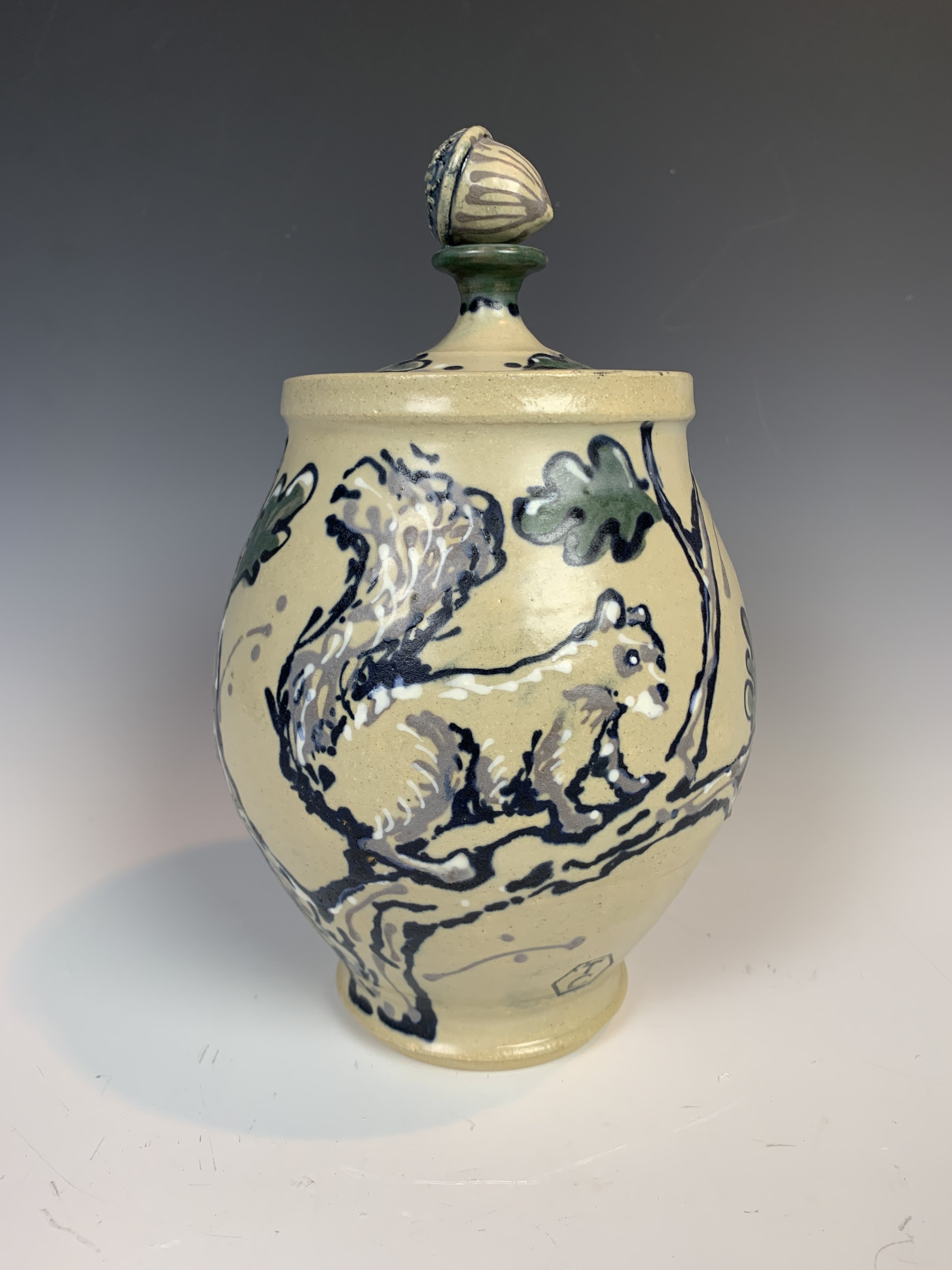 Cache Jar - Stoneware / Slip-trailed