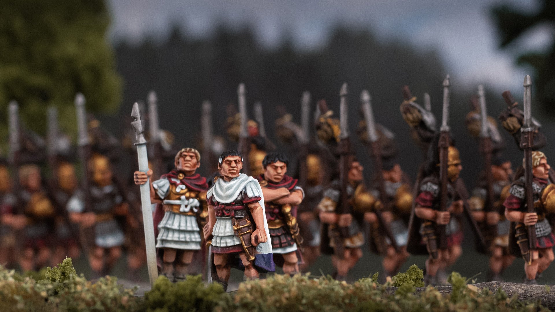  Julius Caesar watches as his legions march to suppress Vercingetorix's revolt in Gaul in 52 BC. 