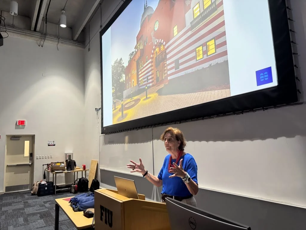 Lourdes Solera in action, presenting at AIA Miami's AIM Summer Camp 2026