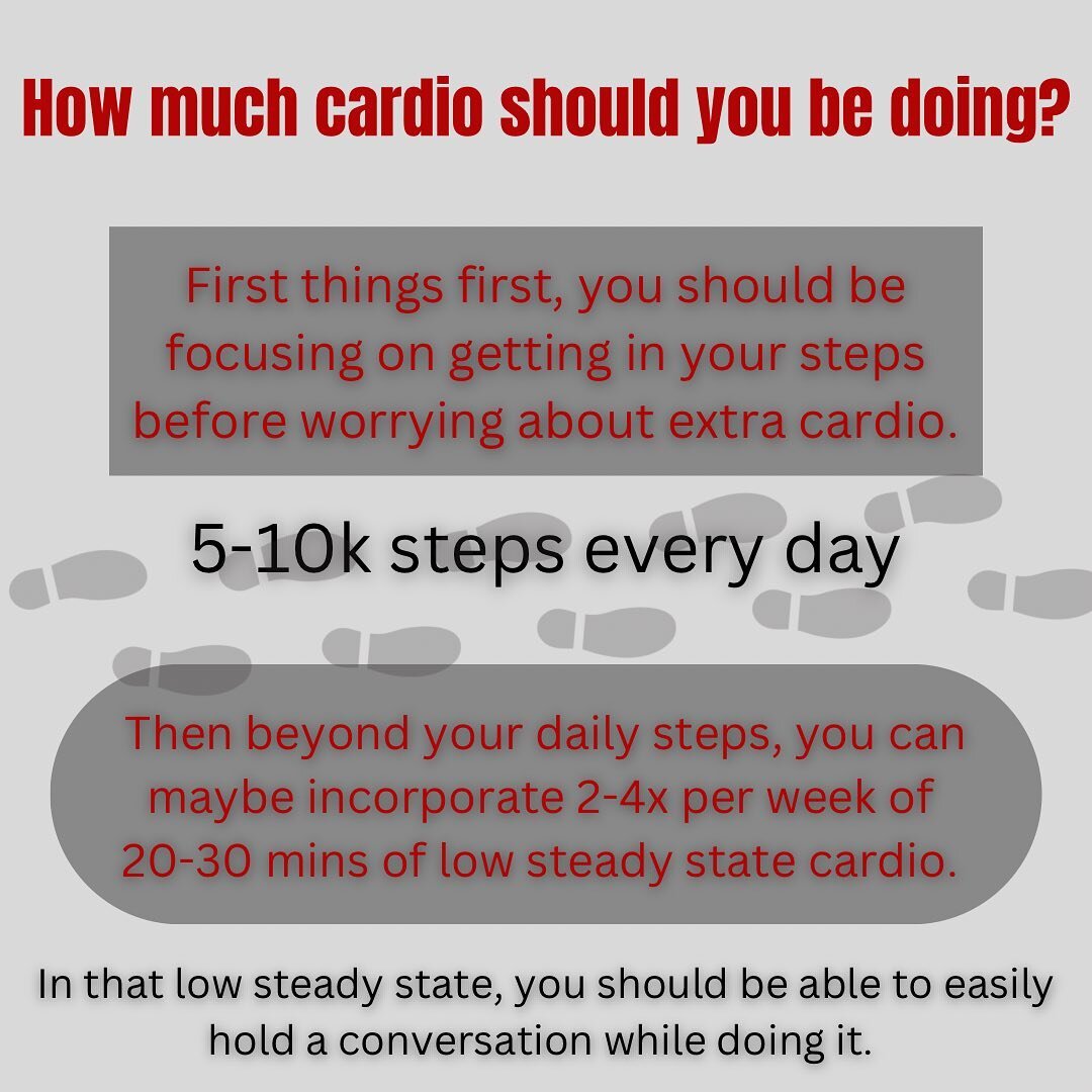 How much cardio should you be doing? 🚶&zwj;♂️ 
 
Cardio should be a supplement to your training and fitness. It is NOT the main source of exercise that is going to give you the results you are searching for. Use it as a tool to achieve your goals. N