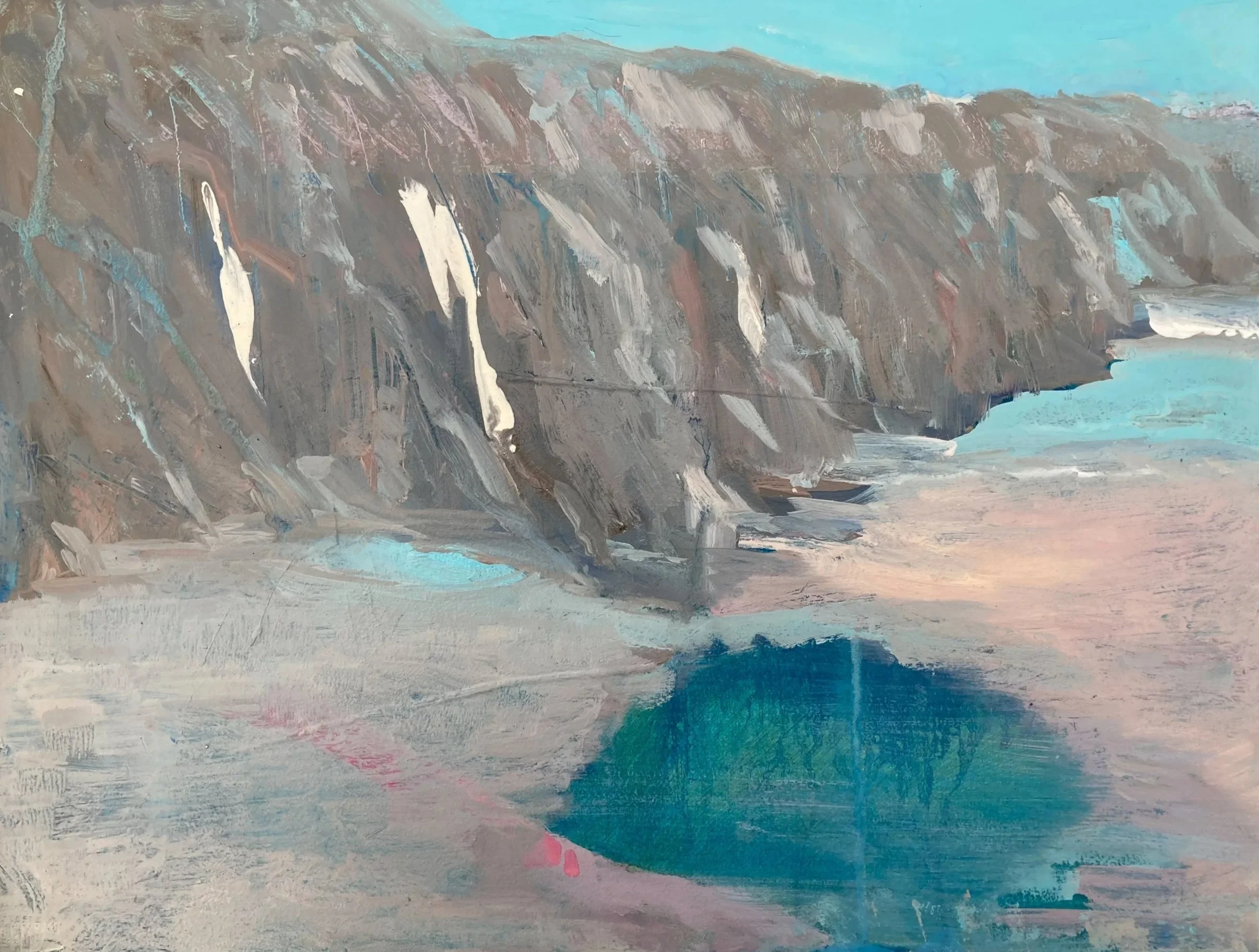Porthcurno Cliffs, 
oil on canvas, 40cm x 50cm, £525
