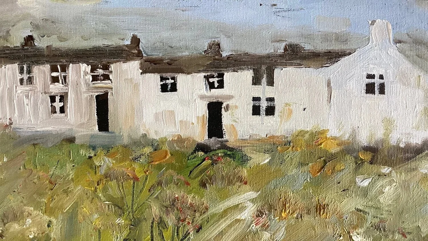 Irish Cottages,
oil on canvas, 28cm x 36cm, £425