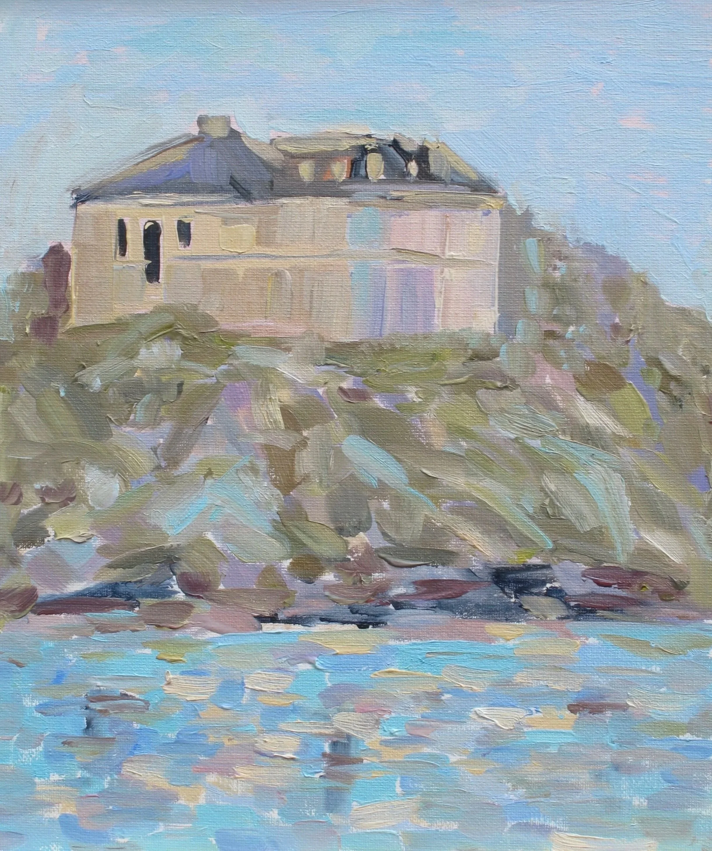 Rock Island from Billy’s,  
oil on canvas, 49cm x 44cm, £525