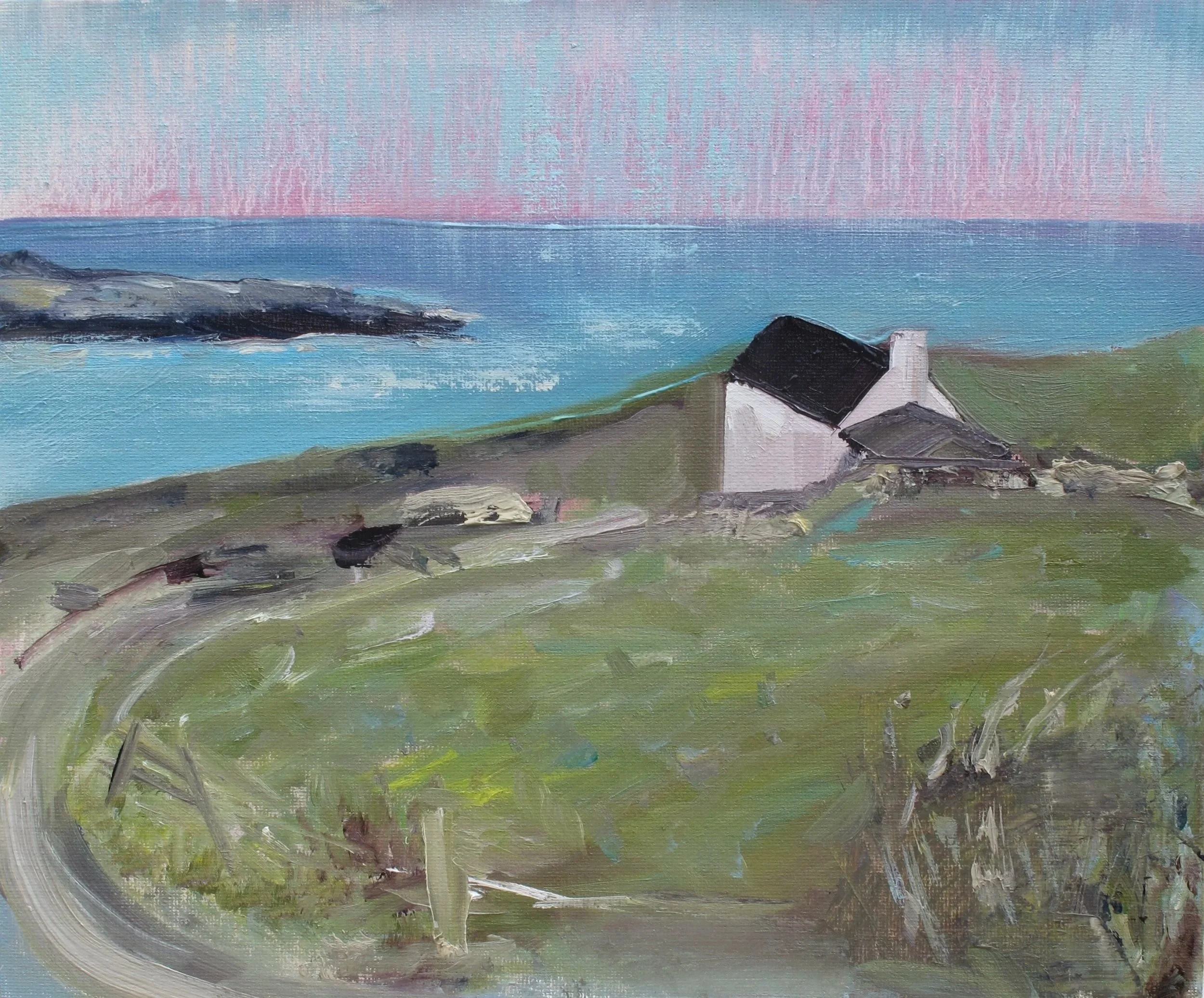Cottage at the Mizen, 
oil on canvas, 49cm x 44cm, £525