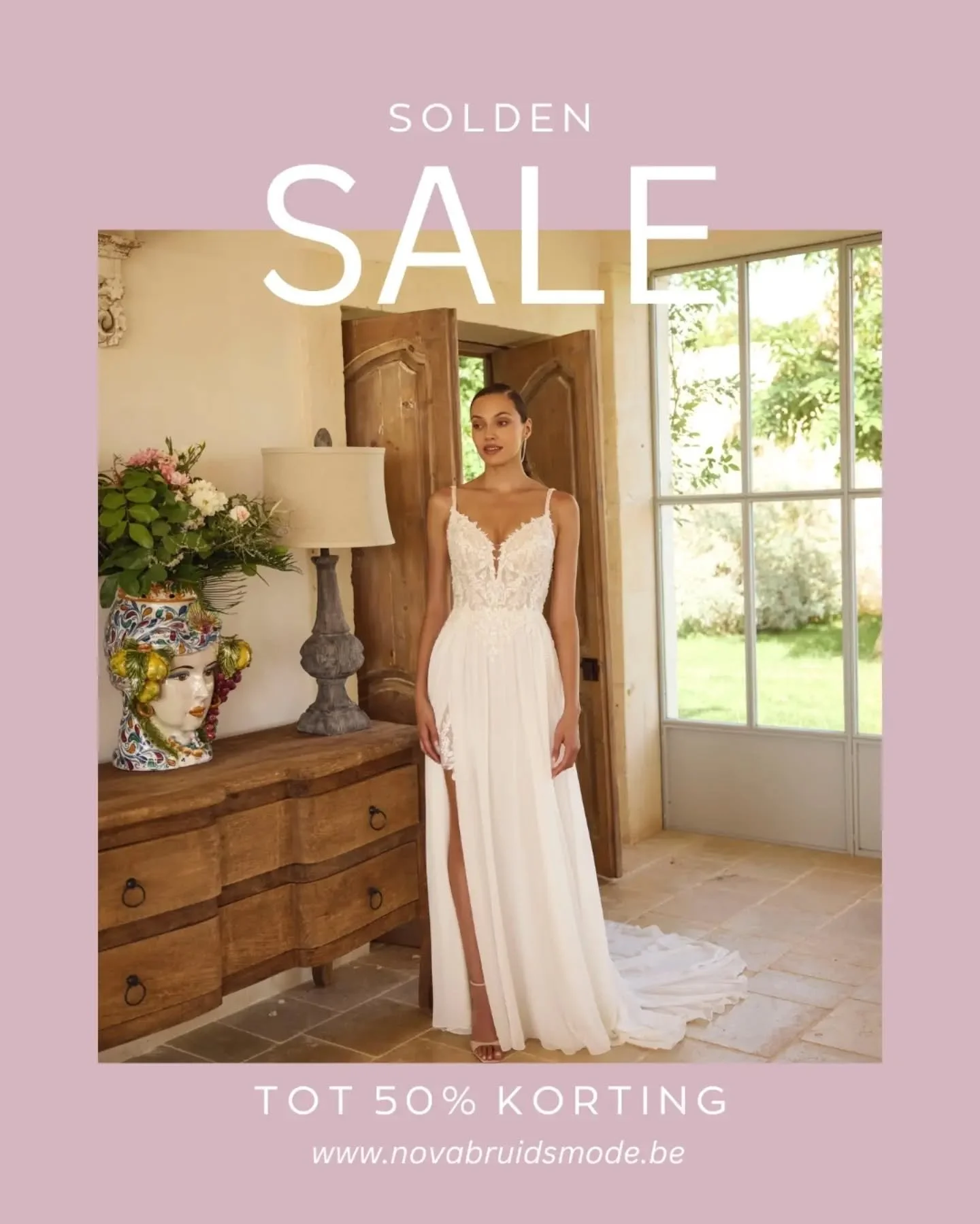 ✨ Tot 50% korting op geselecteerde bruidsjurken.

Vind jouw droomjurk met een grote korting.

Tot en met 31 juli.

 

Wil jij de sale jurken passen? Boek jouw afspraak via www.novabruidsmode.be/contact
