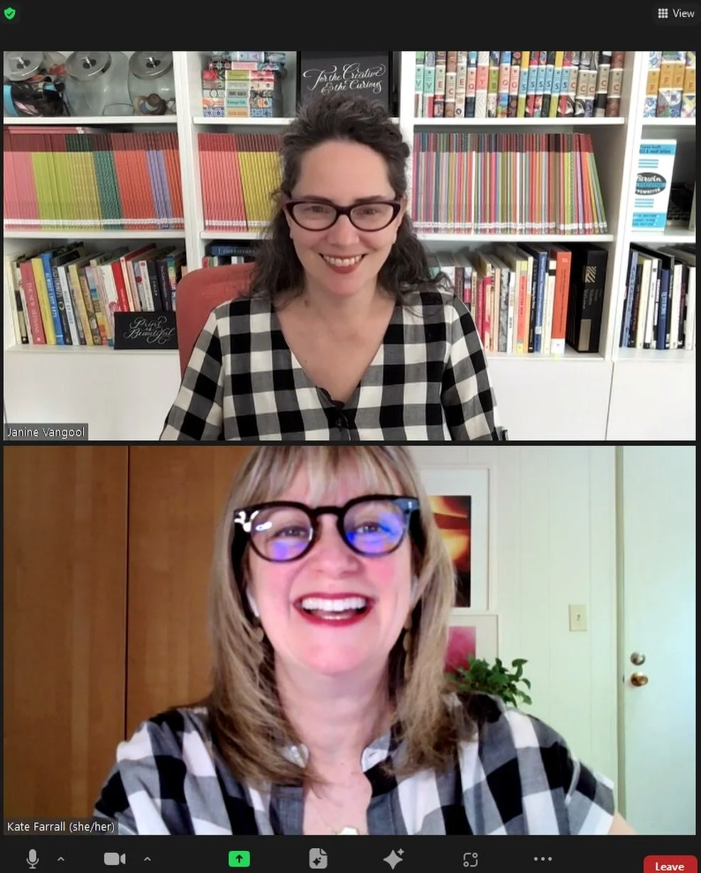 👯&zwj;♀️Twinning by accident with Janine Vangool, designer and publisher of Uppercase Magazine!😊

When you show up wearing the same pattern as a real pattern designer, you know you&rsquo;re in good company. 

We had a really fun conversation about 