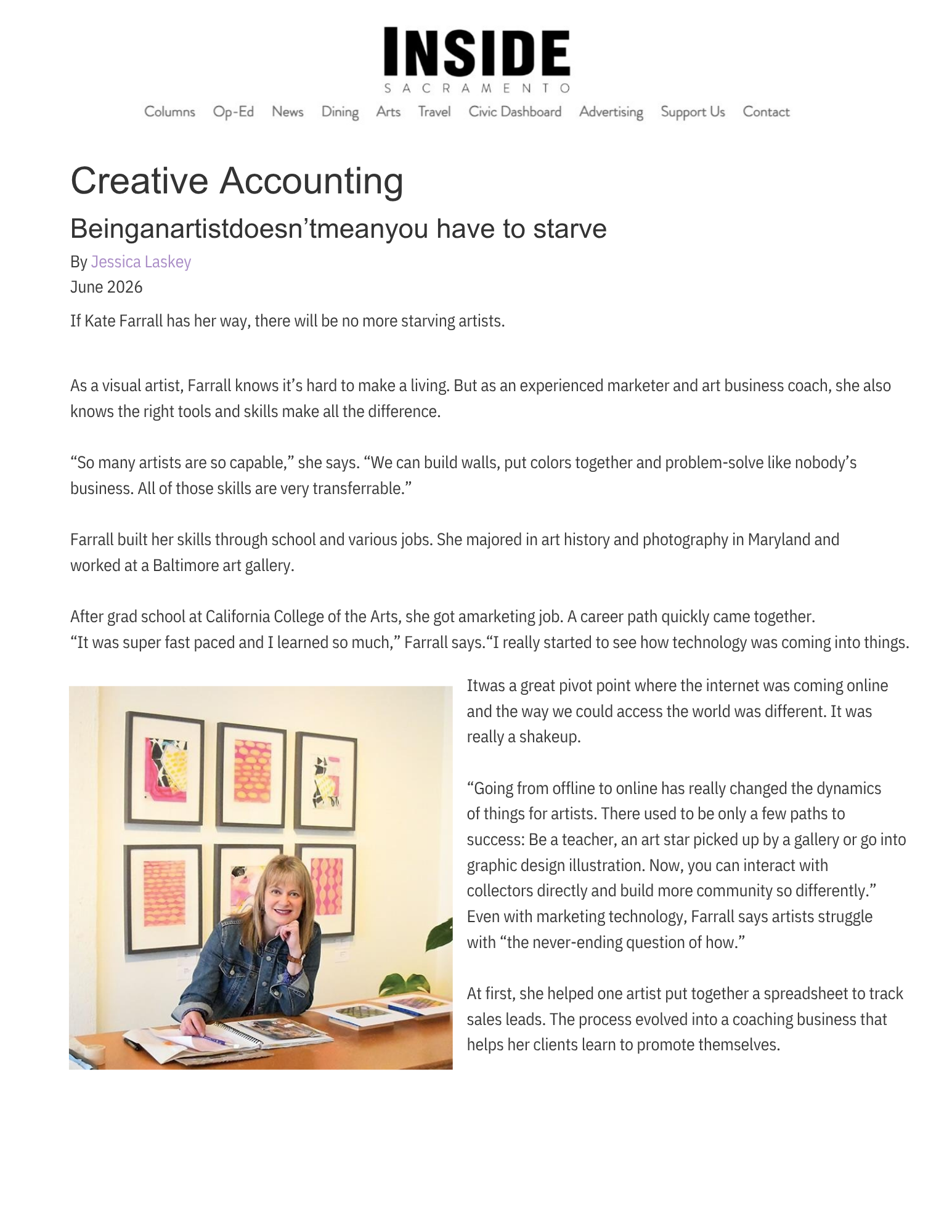 Inside Sacramento Kate Farrall Feature Article page1