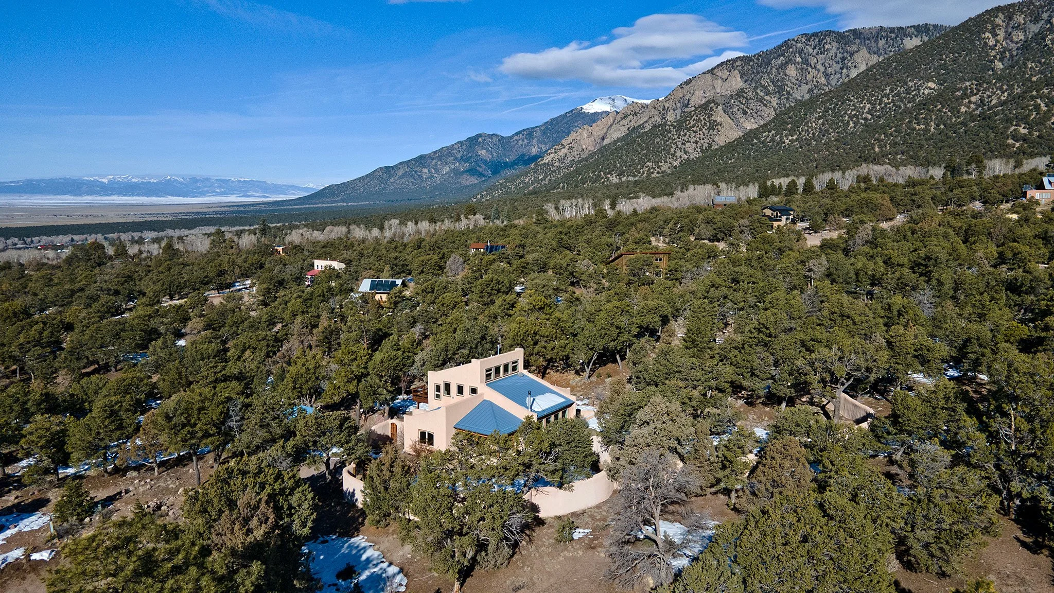 Exterior Views of the House Overlooking the San Luis Valley