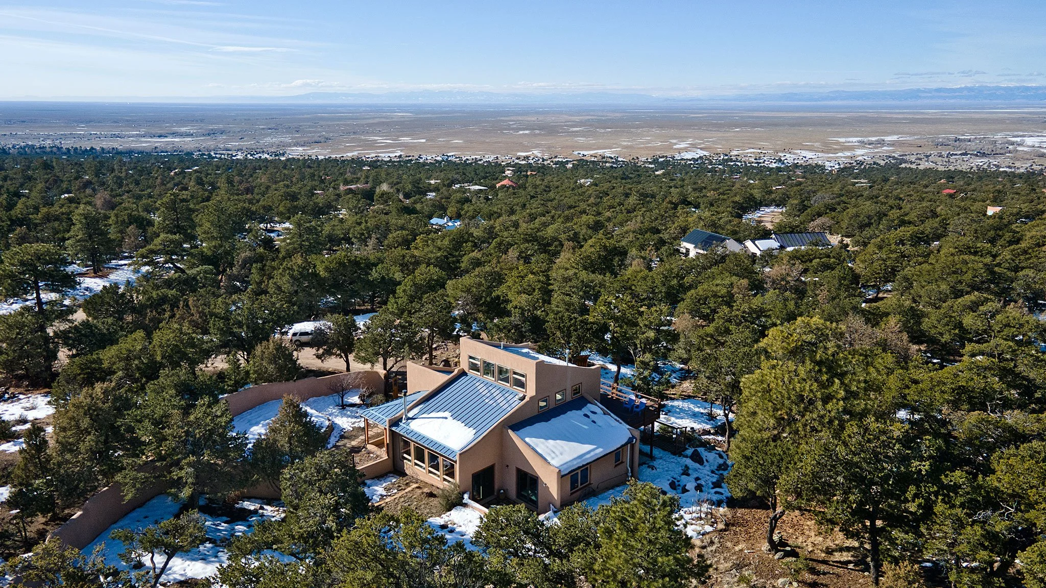 Exterior Views of the House Overlooking the San Luis Valley