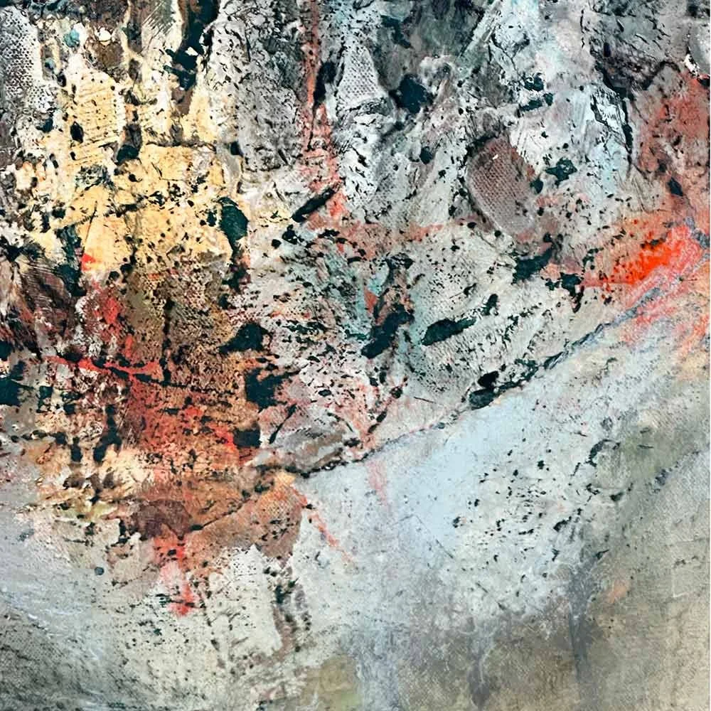texture detail of Emerald Mountain canvas painting