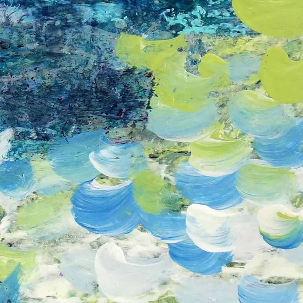 green and blue texture detail on Shimmering Brook
