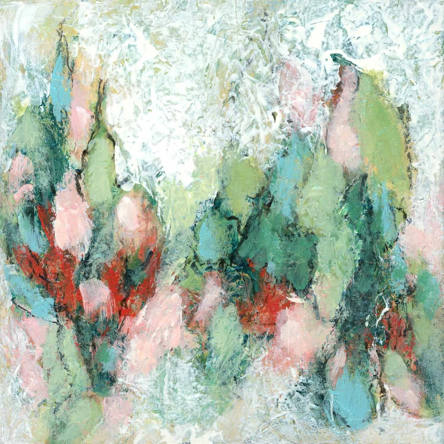 small original green spring painting in living color series