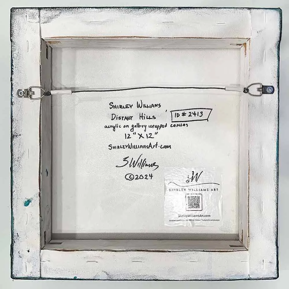 back view of Distant Hills small abstract artwork