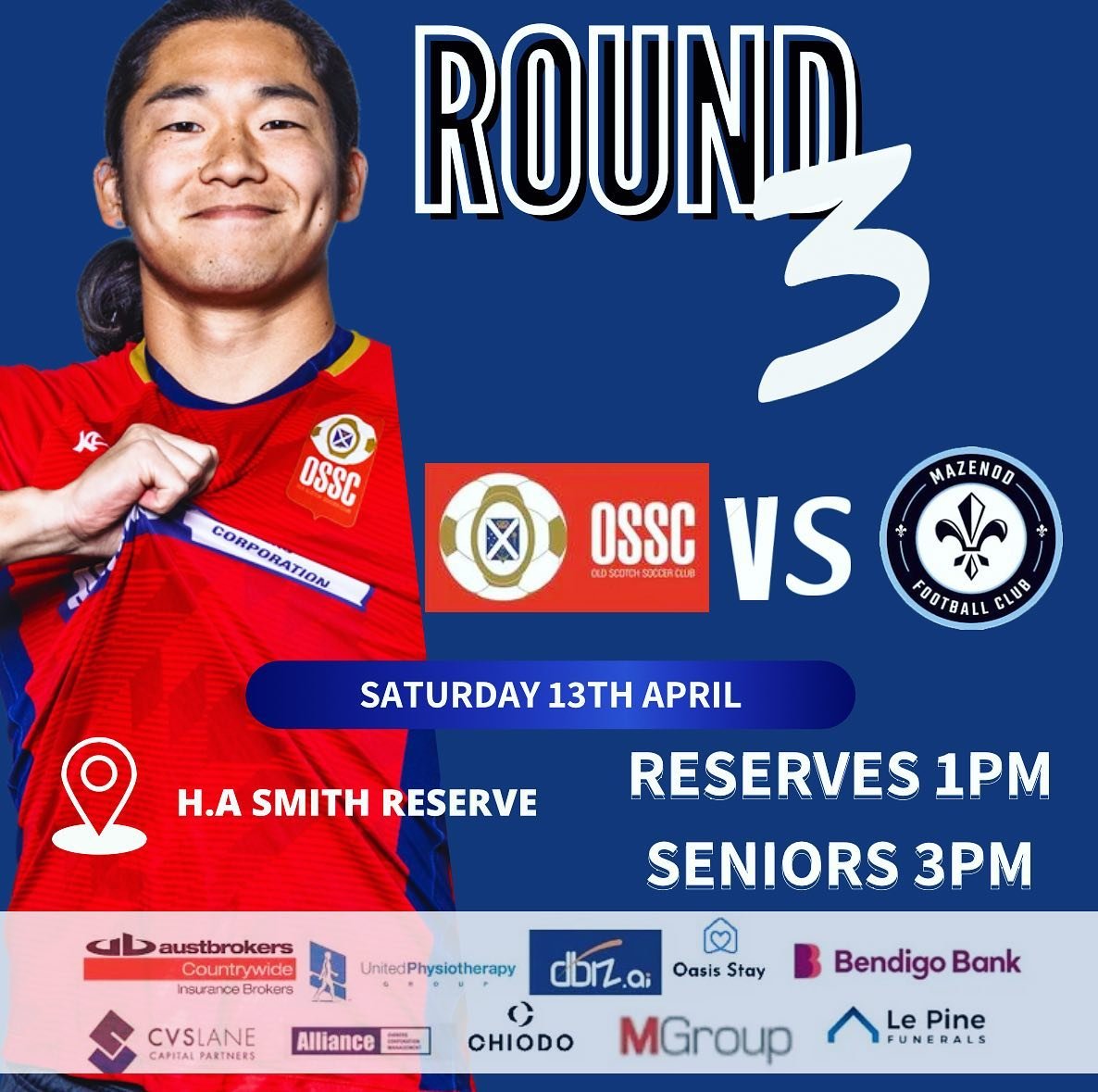 Round 3

Come down to support the reserves and Seniors as they take on Mazenod fc this Saturday!