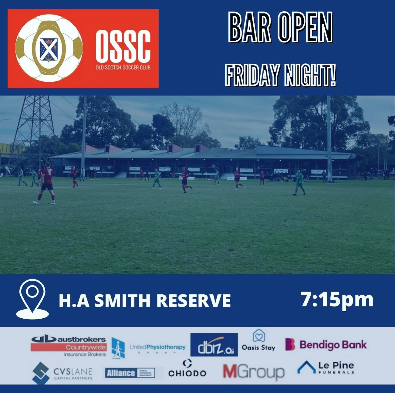 Friday night at the club! The bar will be open! 

Come for good company and beverages. The over 35&rsquo;s will be there! ⚽️

See you there!