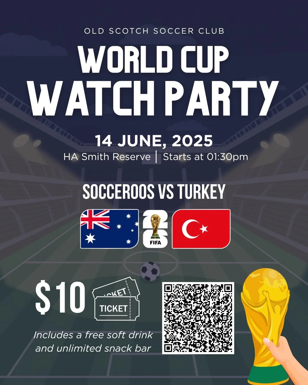 Next week the 2026 World Cup begins, but don&rsquo;t worry we&rsquo;ve got you sorted 🤝 

We&rsquo;ve got a watch party for the Socceroos first match during a Super Sunday at home! And we&rsquo;ve also got a World Cup tipping competition with a winn
