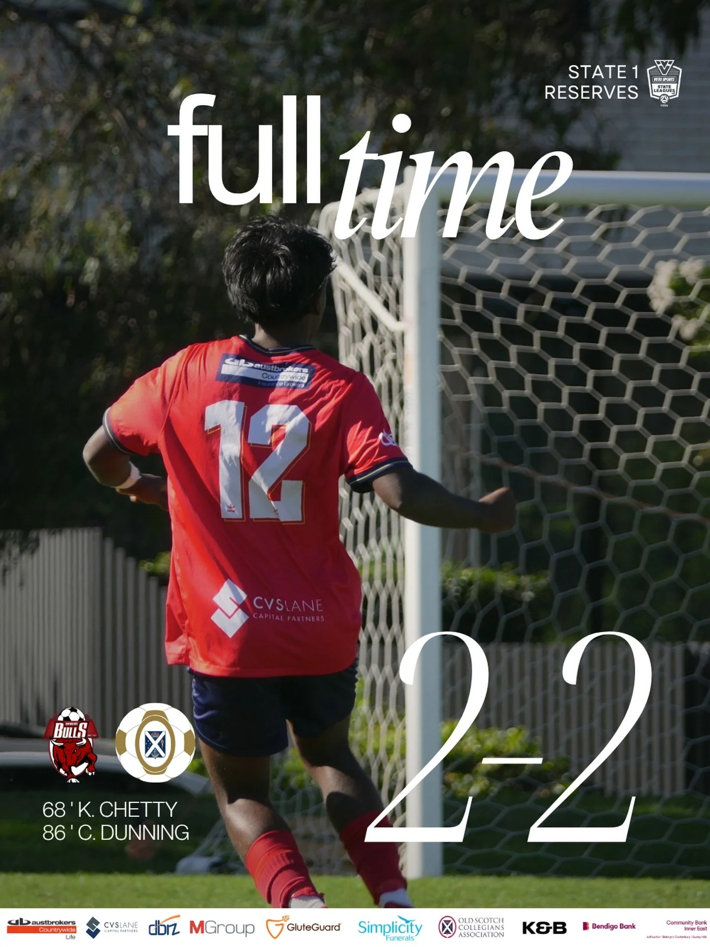 The Men&rsquo;s Reserves had a draw against Banyule yesterday in their catchup match

Goals from Kian and Charlie ⚽️ 

Don&rsquo;t forget to get your Watch Party tickets and register for our tipping comp!