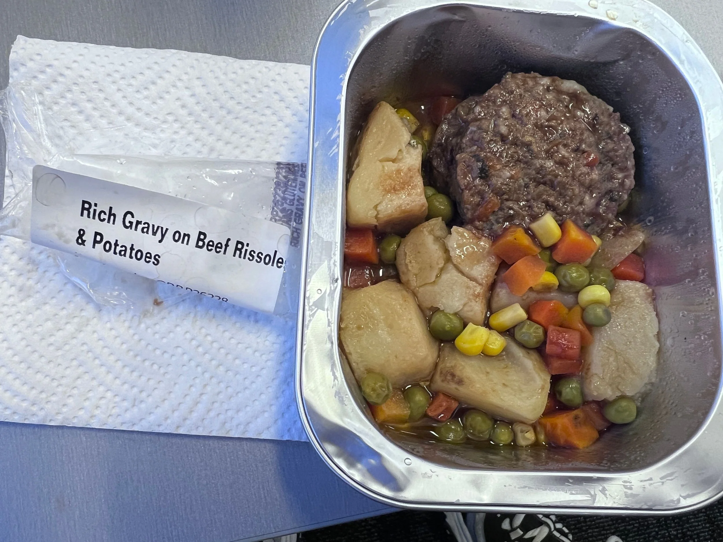 Rich Gravy on Beef Rissoles & Potatoes