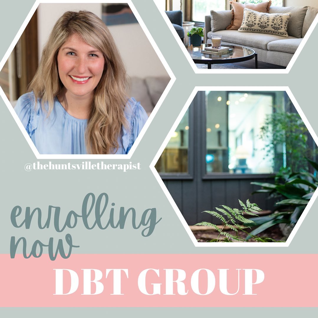 @thehuntsvilletherapist offers DBT groups and the next module is 🌿 OPEN FOR ENROLLMENT 🌿

If you&rsquo;re looking for skills to help manage the overwhelm, survive the moment, pause before problem solving, and navigate emotional crises, this 8-week 