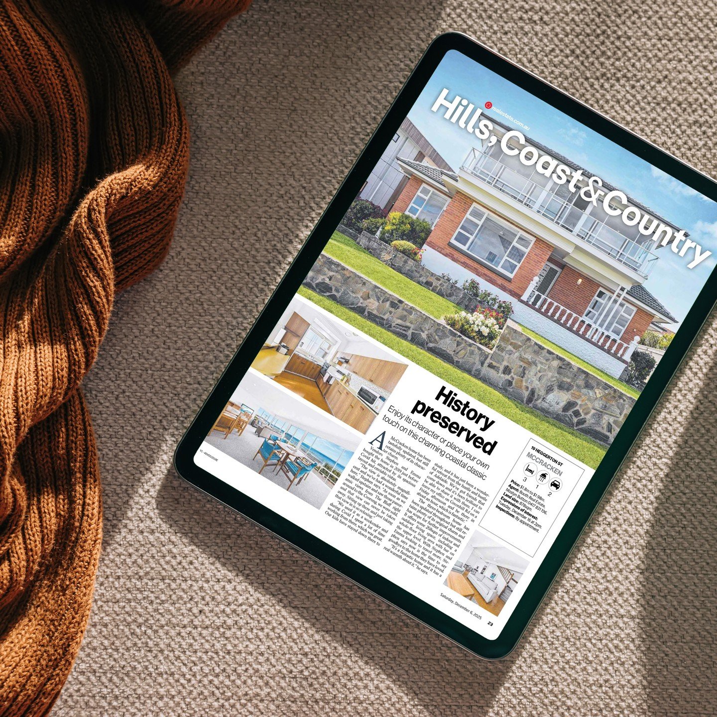 The Fotobase Group photography featured in the Hills, Coast &amp; Country editorial in The Advertiser, 7 December 2025.
.
#grateful #realestate #theadvertiser #thetiser #adelaidehomes #fotobasegroup #thefotobasegroup #tfbg #forthebestbythebest