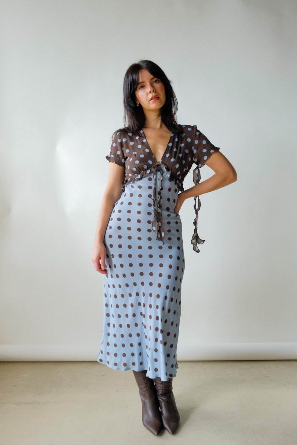 open lace back dress The Carmen Dress in Victorian Blue Roses