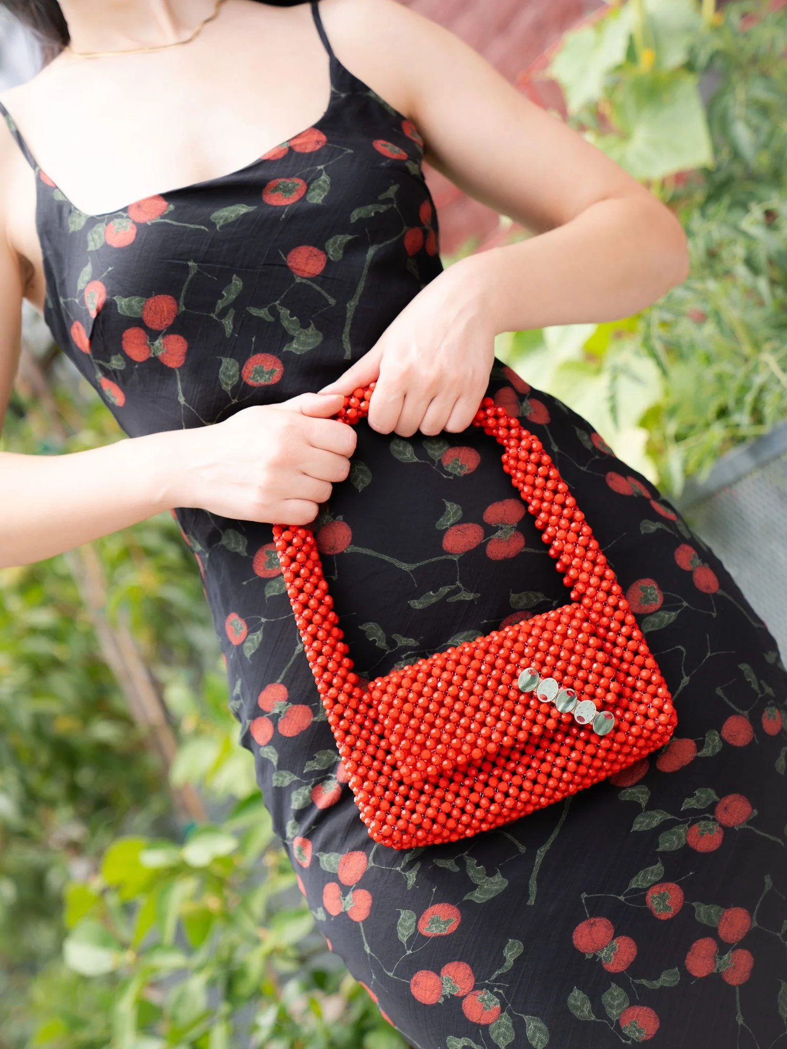 Melie Bianco Tawny Coral Beaded Bag