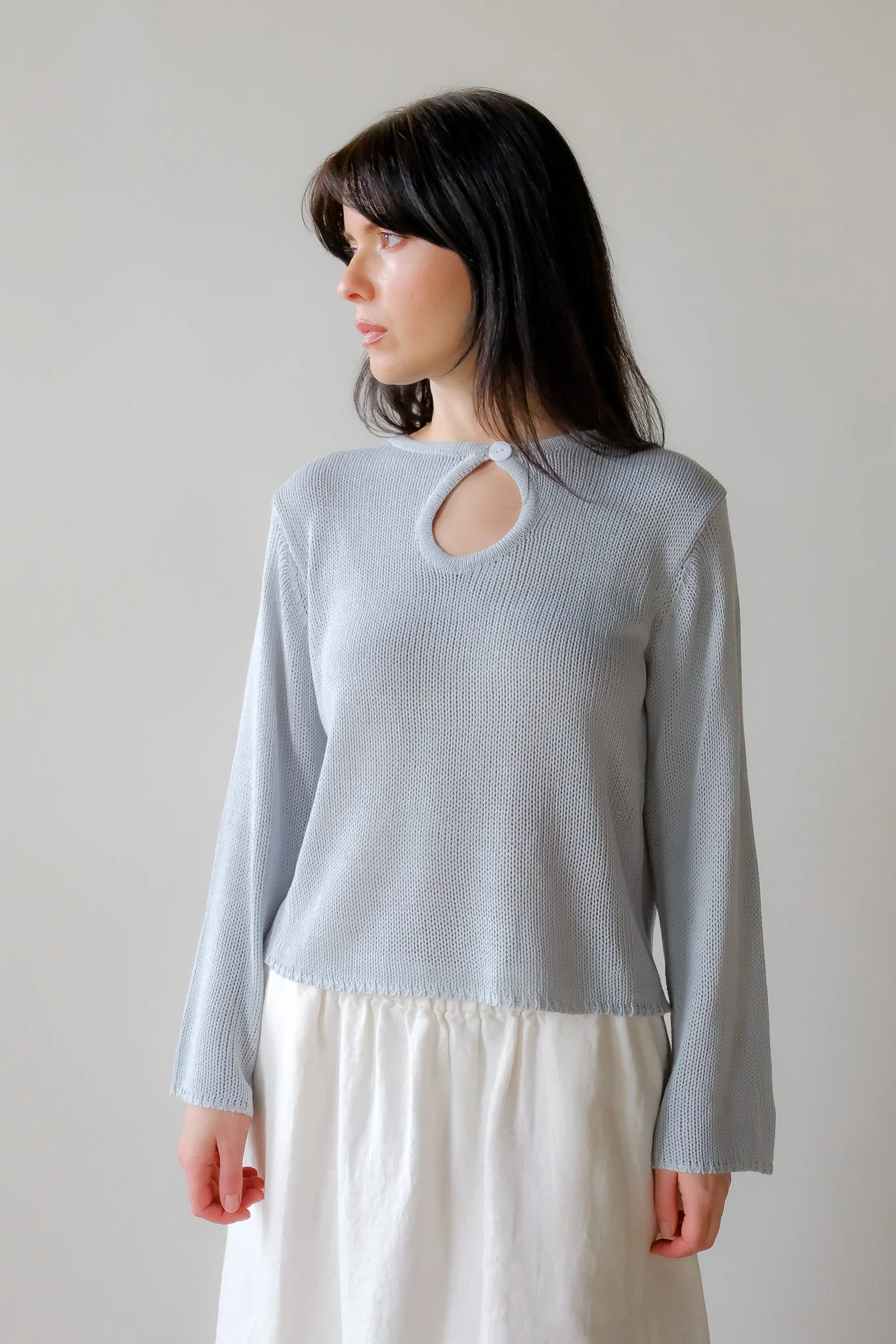 Tala Key Hole Sweater in Light Blue