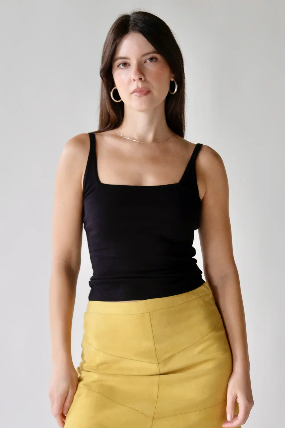 LA Relaxed Square Organic Camisole - Black — Rosewood Clothing Co.