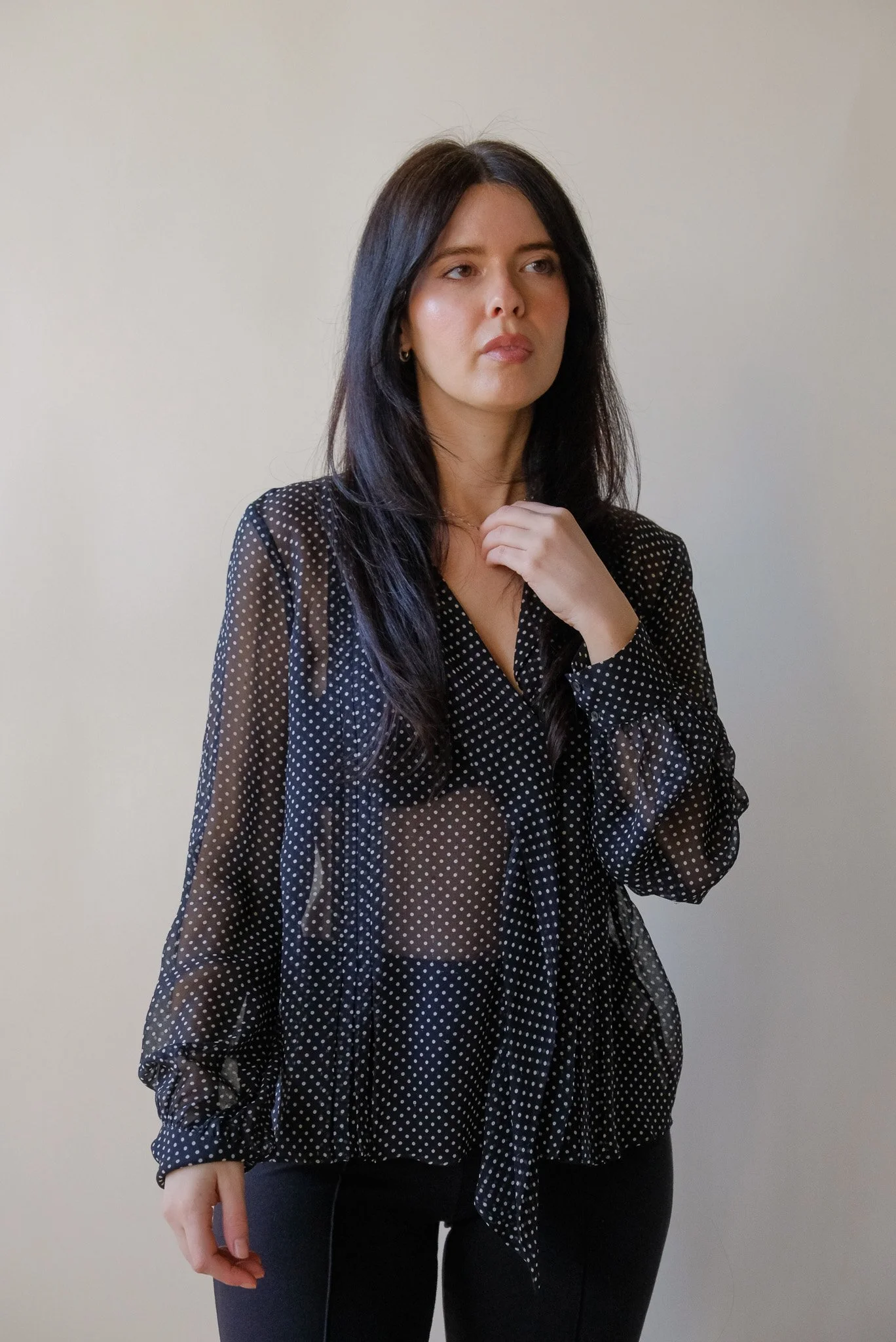 Sheer Polka Dot Blouse