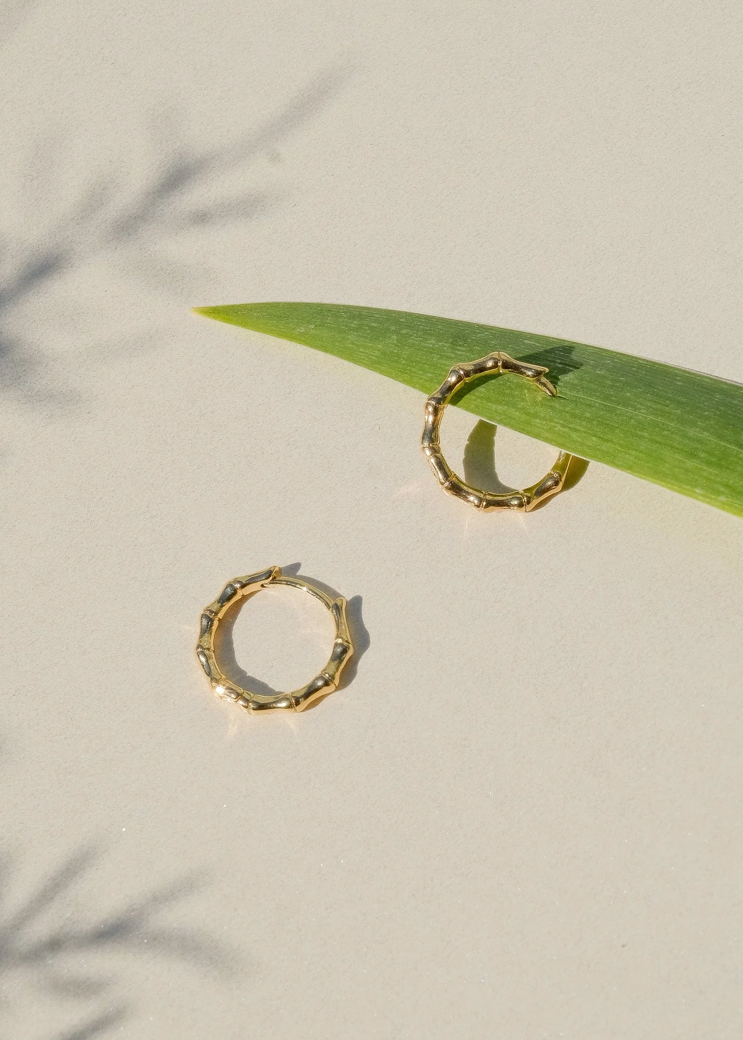 Thin Gold Bamboo Hoop
