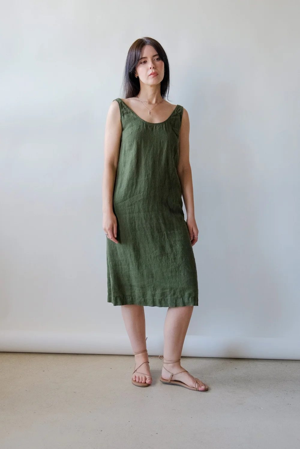 green linen shift dress Boden Women's Belinda Linen Shirt Dress in Green