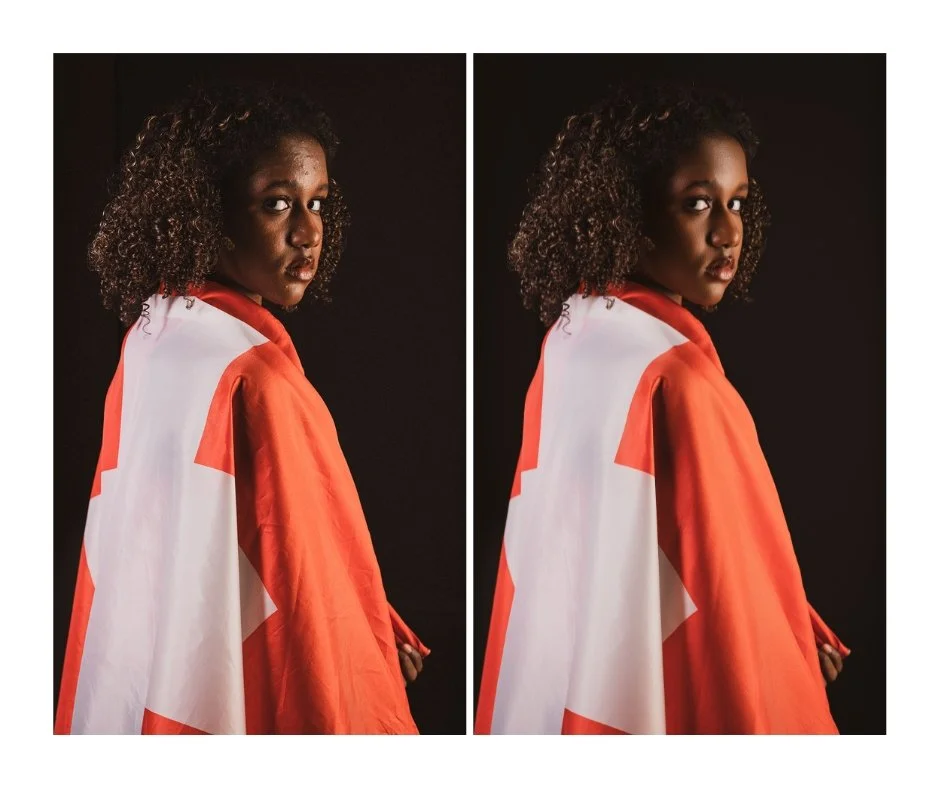 Before and after photoshop for breakouts on skin.