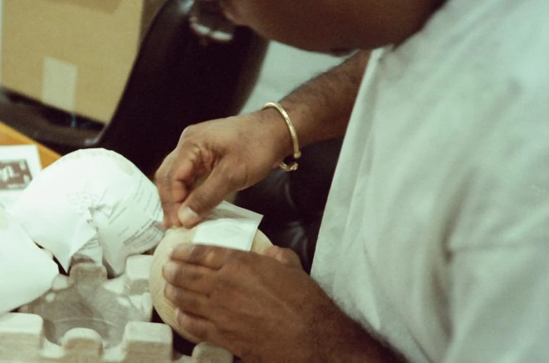A handcrafted Nukhu ball being made