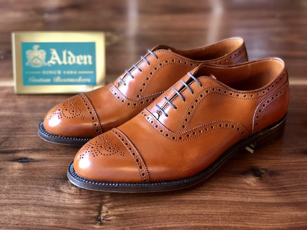 Alden 911 Medallion Tip Burnished Tan Calfskin — Ealdwine Raleigh