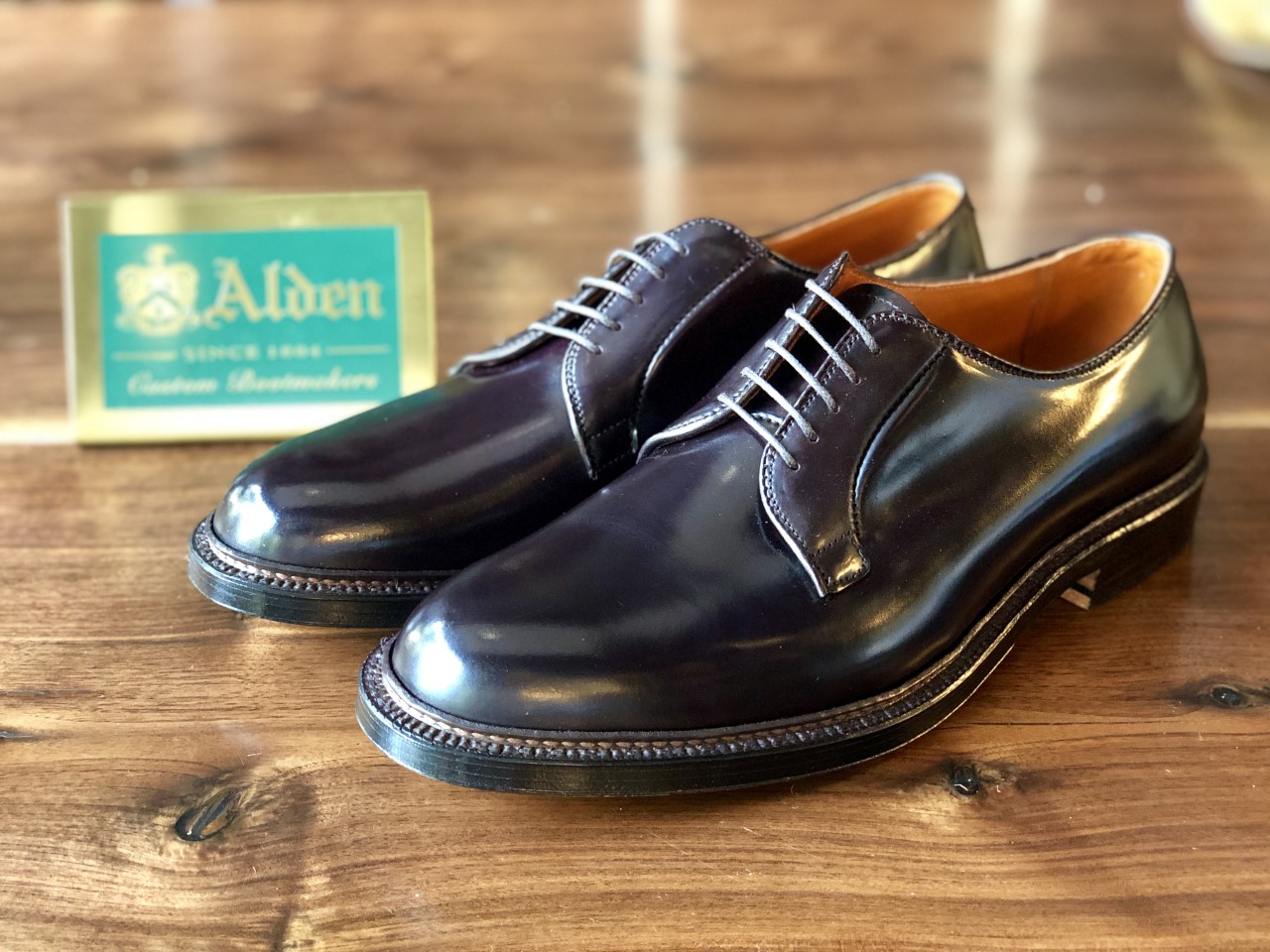 Alden shoe 990 Plain Toe Blucher Color #8 Shell Cordovan — Ealdwine Raleigh