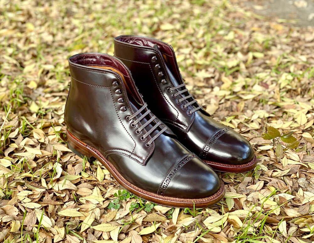 Goneryl bladerdeeg Product D0815H "The Apex" Color 8 Shell Cordovan Perforated Cap Toe Boot — Ealdwine  Raleigh