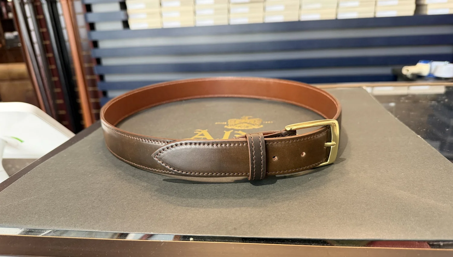Horween Dark Cognac ( Brown )Shell Cordovan Belt — Ealdwine Raleigh