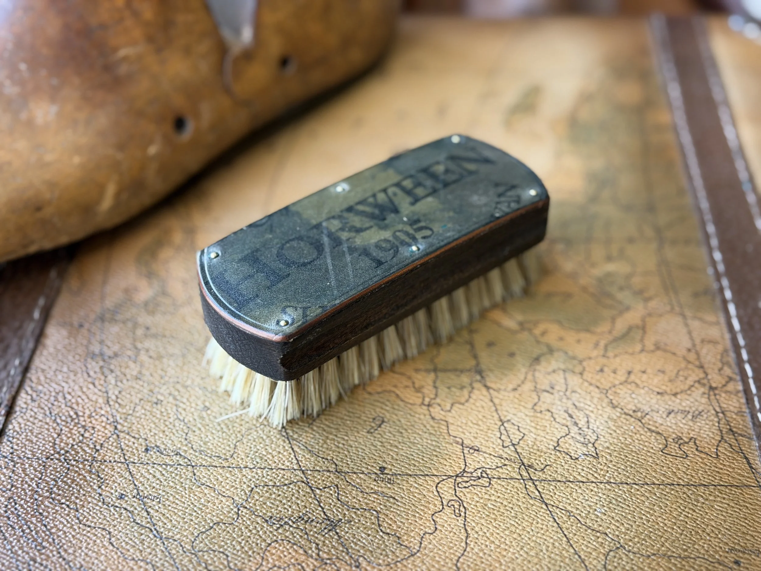 4.5" Small Horween Shell Firm Hog Bristle Brush