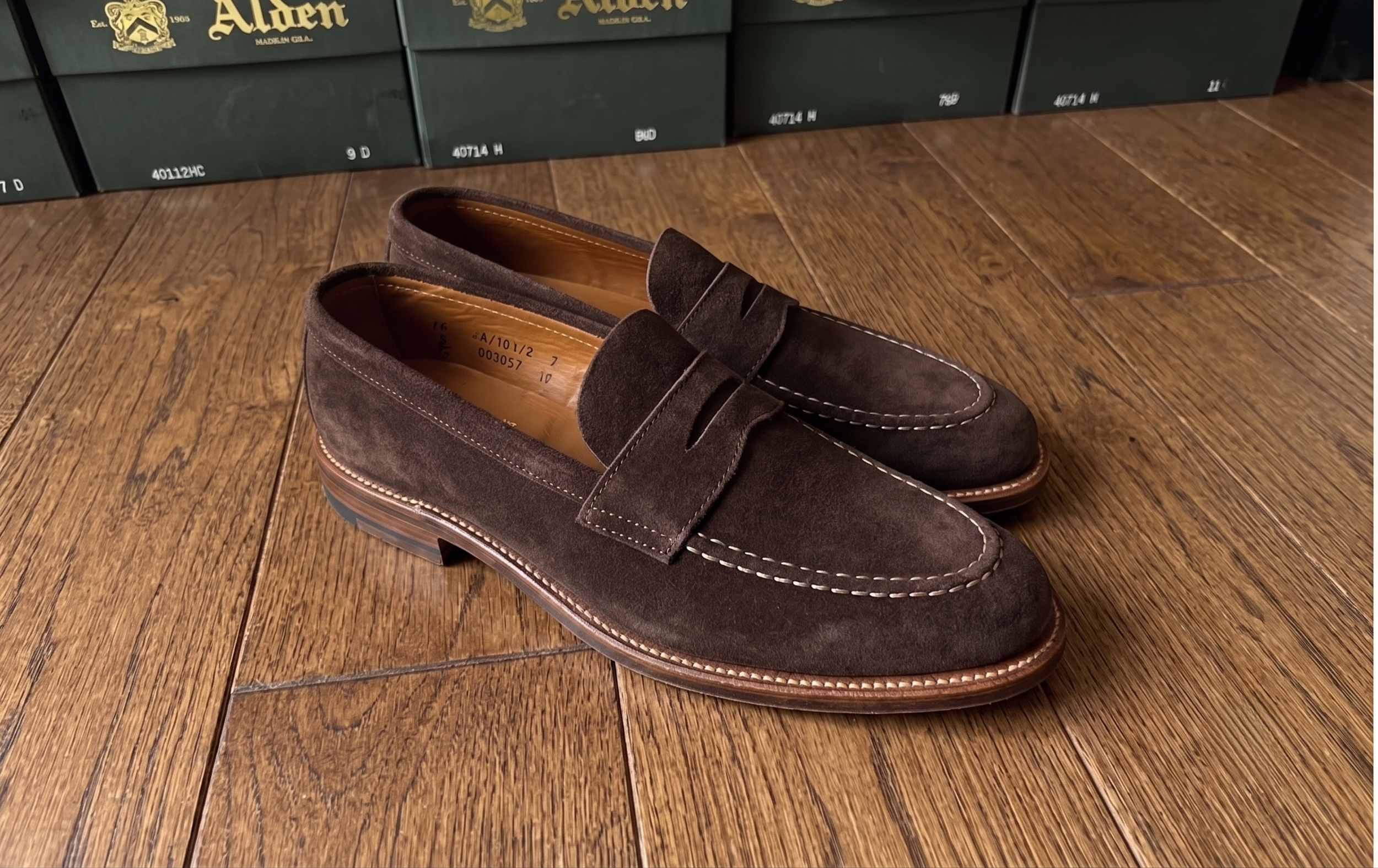 Alden x Ealdwine "The Chatham" Leisure Handsewn Loafer Unlined Humus Brown  Suede PREORDER $200 Deposit